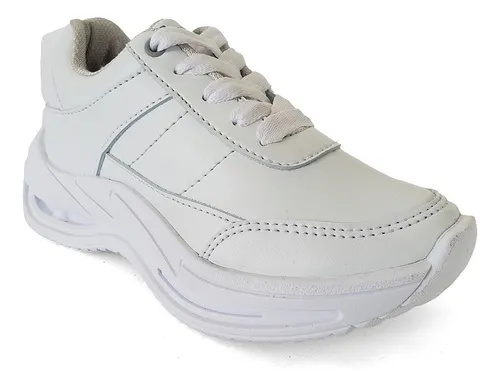 Tenis Escolar Deportivo Cordón Unisex Blanco Titinos 4799-1