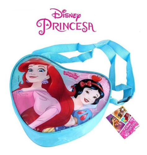 Bolsinha Coração Infantil Colorida Vinil Princesas Disney