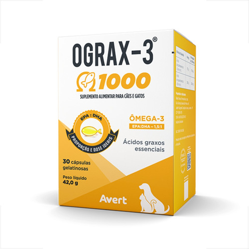Suplemento Avert Ograx-3 Omega-3 1000mg 30 Capsulas