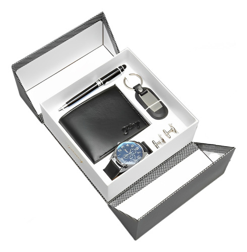 Set De Regalo Hom 5p Reloj Llavero Billetera  Lapicera Gemel