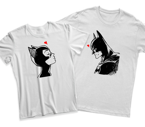 Playera Batman Y Gatúbela Para Parejas Novios 2 Piezas #14