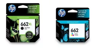 Combo 2 Cartuchos Hp 662 Negra Xl + 662 Tri Color/hp Deskjet