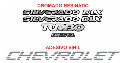 Adesivo Emblemas Silverado Dlx Turbo Diesel Faixa Compatível