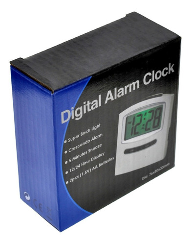 Imagen 6 de 7 de Reloj Despertador Sensor Luz Lcd Digital Aiwa Snooze Ddmb004