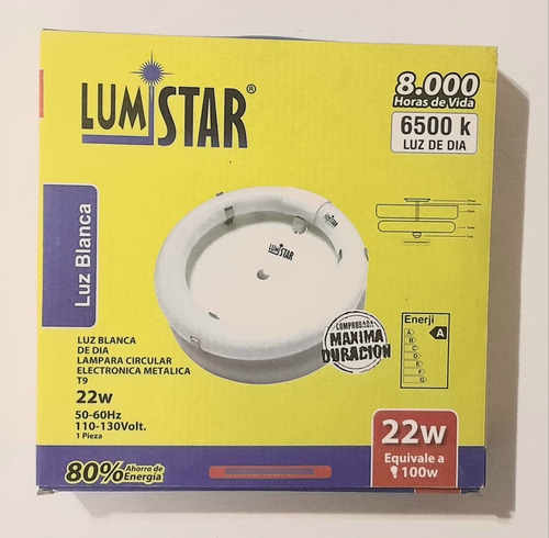 Lámpara Circular Metalica Con Bombillo 22w Lumistar