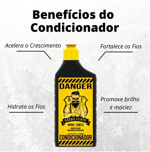 Barba Forte Kit Danger 2 Sh + 2 Cond + 1 Balm + 1 Óleo