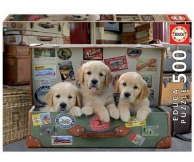 Puzzle 500 Pcs 48x34cm Cachorros En El Equipaje