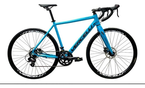 Bicicleta  Vercelli Austin aro 700 50cm 14v freios de disco mecânico câmbios Shimano Tourney A070 cor azul-celeste/preto