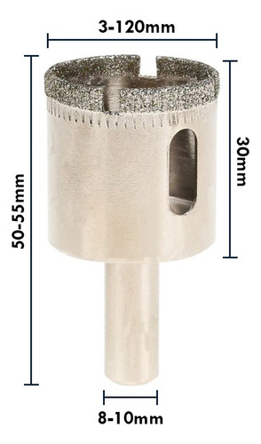 Broca Copa Diamantada A+ Vidrio Granito 14mm 15mm 16mm