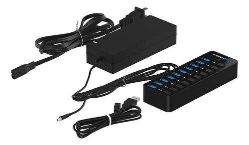 Hub Usb 3.0 De 10 Puertos Sabrent De 60 W Con Interruptor...