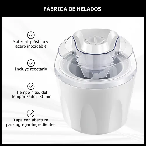 Fábrica De Helados Caseros Máquina Para Helados 1,5 Litros