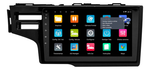 Multimidia Fit 15/21 Android 14 Auto 2gb Carplay Voz 9p 2cam