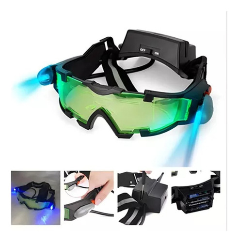 Óculos De Visão Noturna Led Com Lentes Coloridas E À Prova