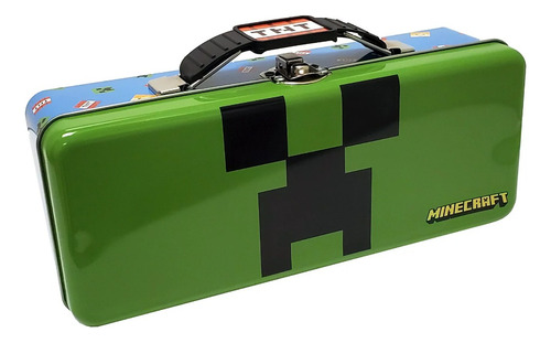 Caja De Latón Con Asa Minecraft Para Útiles, Juguetes Impor 