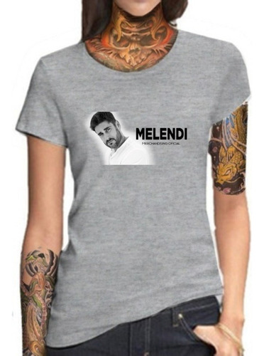 Remera Mujer Gris Sublimada Personalizada Melendi