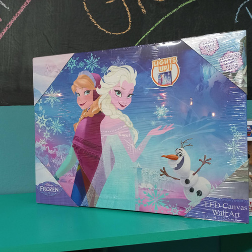 Quadro Frozen Elsa Anna Led Com Iluminação Decorativo Quarto