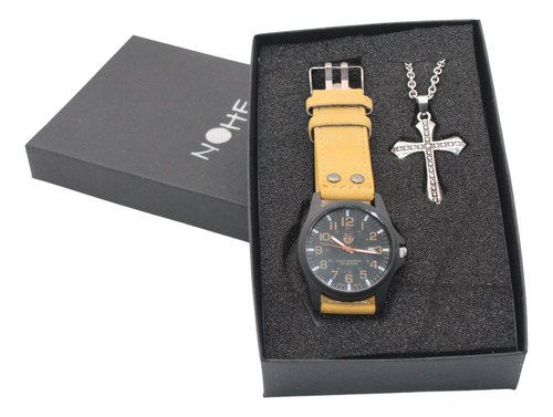 Reloj Hombre, Y Cruz Estuche, Set De Regalo, Elegante