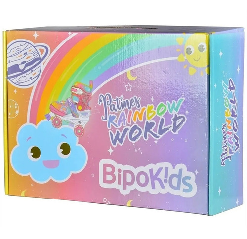 Imagen 7 de 8 de Bipo Patines Rainbow 4 Ruedas Arco Iris Extensible Unicornio