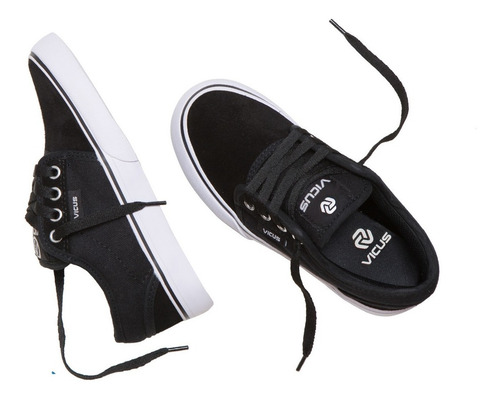Imagen 3 de 5 de Zapatillas Vicus Folk Niños Gamuza/lona Negro