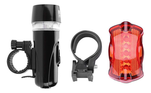Juego De Luces Led Bicicleta Liberación Rápida Faros Y Trase Negro
