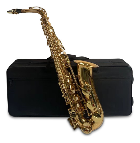 Saxofón Alto Golden Eb Con Cuerpo De Latón Y Teclas De Conch