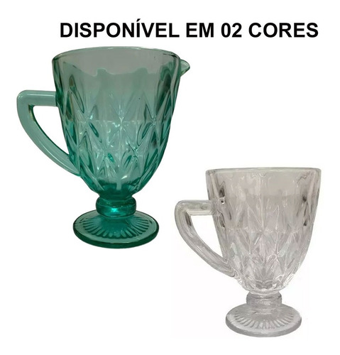 1 Jarra De 1 Litro Água Vinho Suco Diamond Verde Preta 