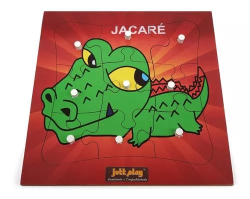 Kit 10 jogo quebra cabeca infantil animais educatico mdf