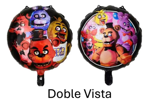 Set 5 Globos Metalicos Five Nights At Freddys Decoracion Marrón Freddyfazbear