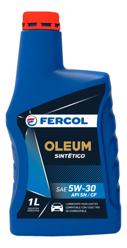 Aceite De Motor Sintetico 5w30 Fercol 1 L Auto Nafta Diesel