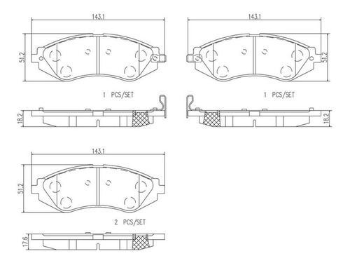 Imagen 2 de 4 de Balatas Brembo (d)optra G3 09-10 Chevrolet Aveo 04-17