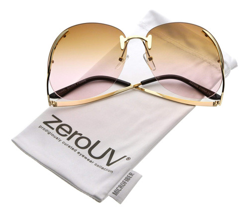 Zerouv - Gafas De Sol De Gran Tamano Con Brazos De Metal Cur