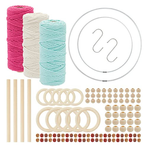 Kit De Macramé De 121 Piezas Principiantes, 3 Rollos D...