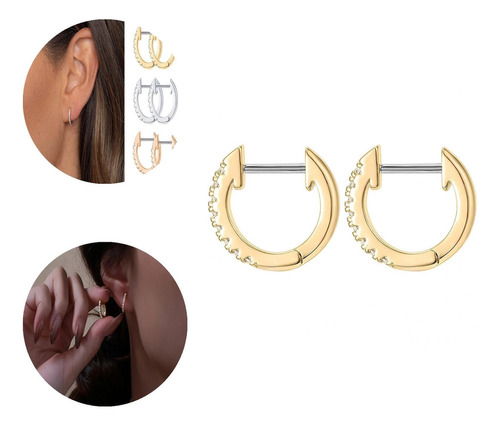 .. Anillos De Aro Brillantes Con Circonitas Cúbicas Para