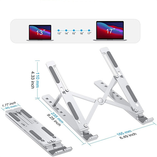 Imagen 6 de 10 de Base Soporte Para Portátil Ergonómica/reclinable, 7 Niveles