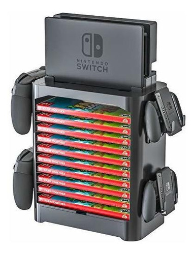 Nintendo Switch Torre Organizadora Juegos Controles Consola