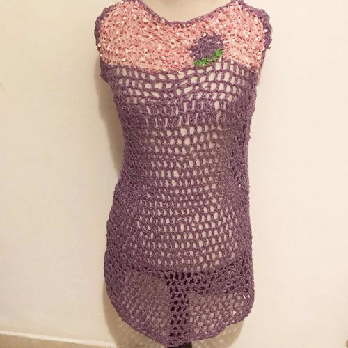 Crochet Tejido A Mano Vestido Remeron Marinitateje