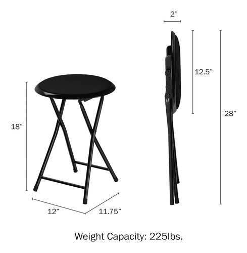 Folding Bar Stools Set Of 2 Heavy-duty 18-inch Stoo...