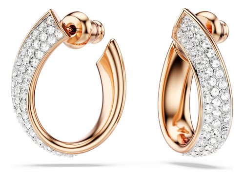 Brincos De Argola Swarovski Exist Small Com Acabamento Em Ou