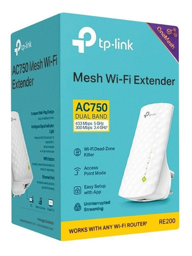 Extensor Repetidor Wifi Tp-link Re200 Ac750 2.4 / 5ghz Cuota