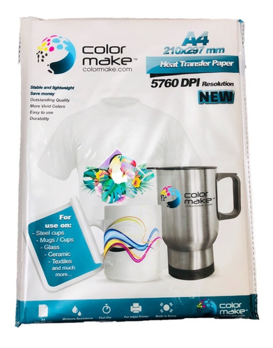 Papel Para Sublimar Sublimacion A4 Colormake 500 Hojas