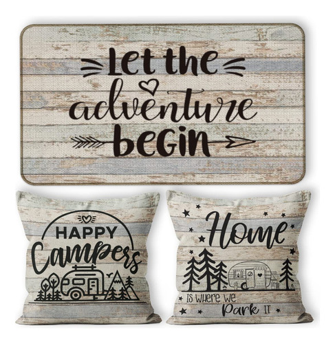 Felpudo Decorativo 17 X 30  Happy Campers Home Is Where We 3