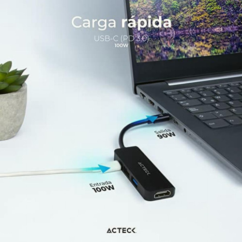 Hub Usb C 4 En 1 Gate 5p Dh645 4khdmi + 1xusb A 3.0 + 1xusb