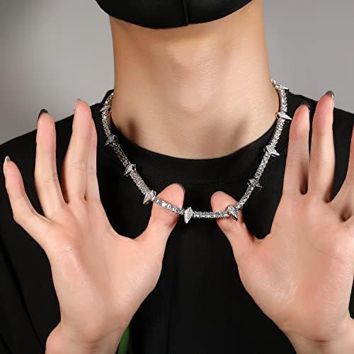 Zivemot Collar De Pantera Negra Cadena De Circón Con Microin