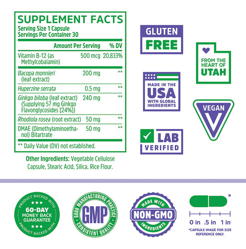 Suplemento De Suporte Cerebral Zhou Neuro Peak 30 Vegcaps