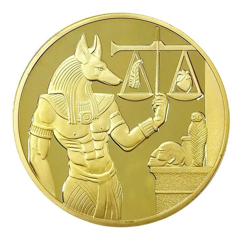 Moneda Conmemorativa Imperio Antiguo Egipto Anubis Protector