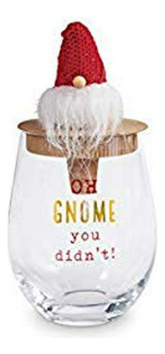 Mud Pie Oh Gnome Topper Wine Glass, 16 Oz 3 