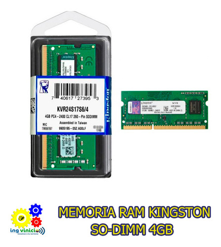 Memoria Ram Kingston Ddr4 4gb Pc4-19200 2400mhz Sodimm Lapto