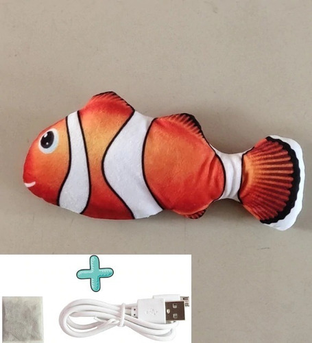 Pez Eléctrico Para Gatos Recargable Usb