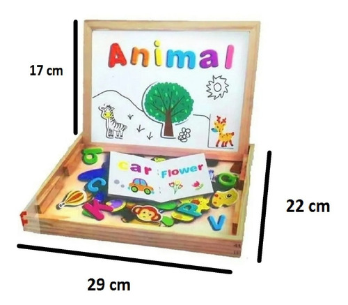Imagen 2 de 6 de Pizarra Magnética Didáctica Pizarrón Tiza Letras Imán Niño