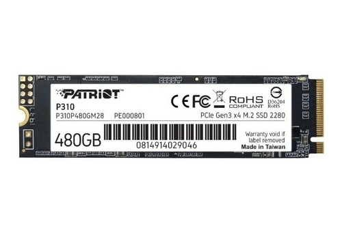 Imagen 2 de 5 de Disco Interno Ssd M.2 2280 Patriot P310 480gb Gen 3 X4